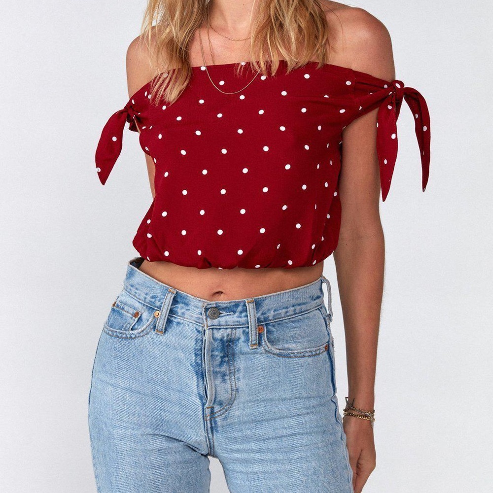 FLYNN SKYE POLKA DOT CROP TOP